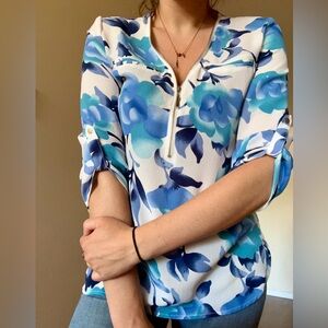 Colori blue floral shirt